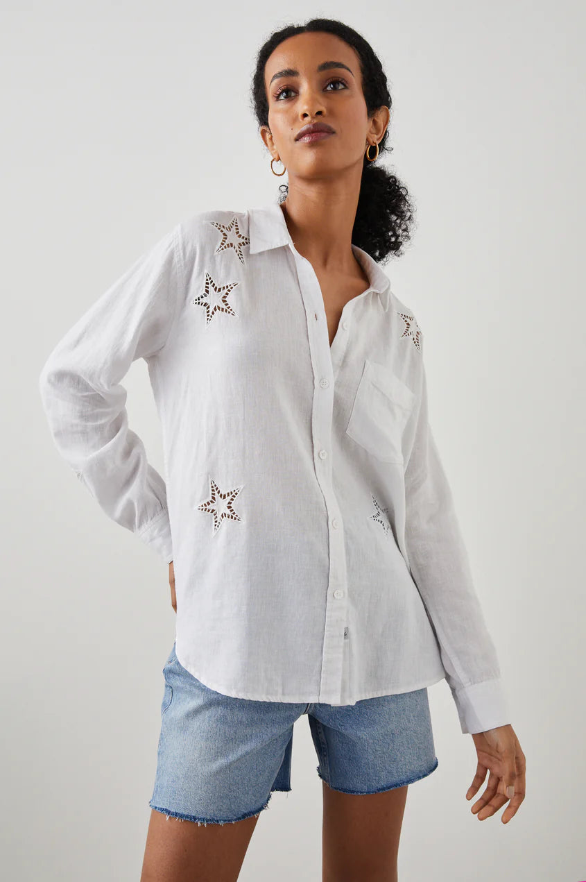 Rails - Charli Shirt - White Eyelet Stars – Shooze Boutique Kingston