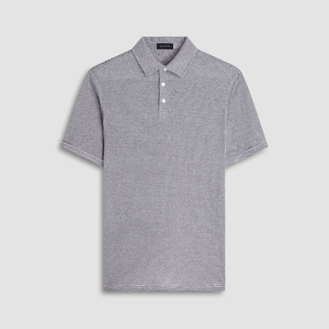 Bugatchi - SS Three Button Polo - Navy