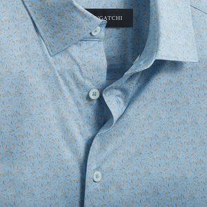 Bugatchi - OoohCotton Miles SS Shirt - Air Blue Pattern