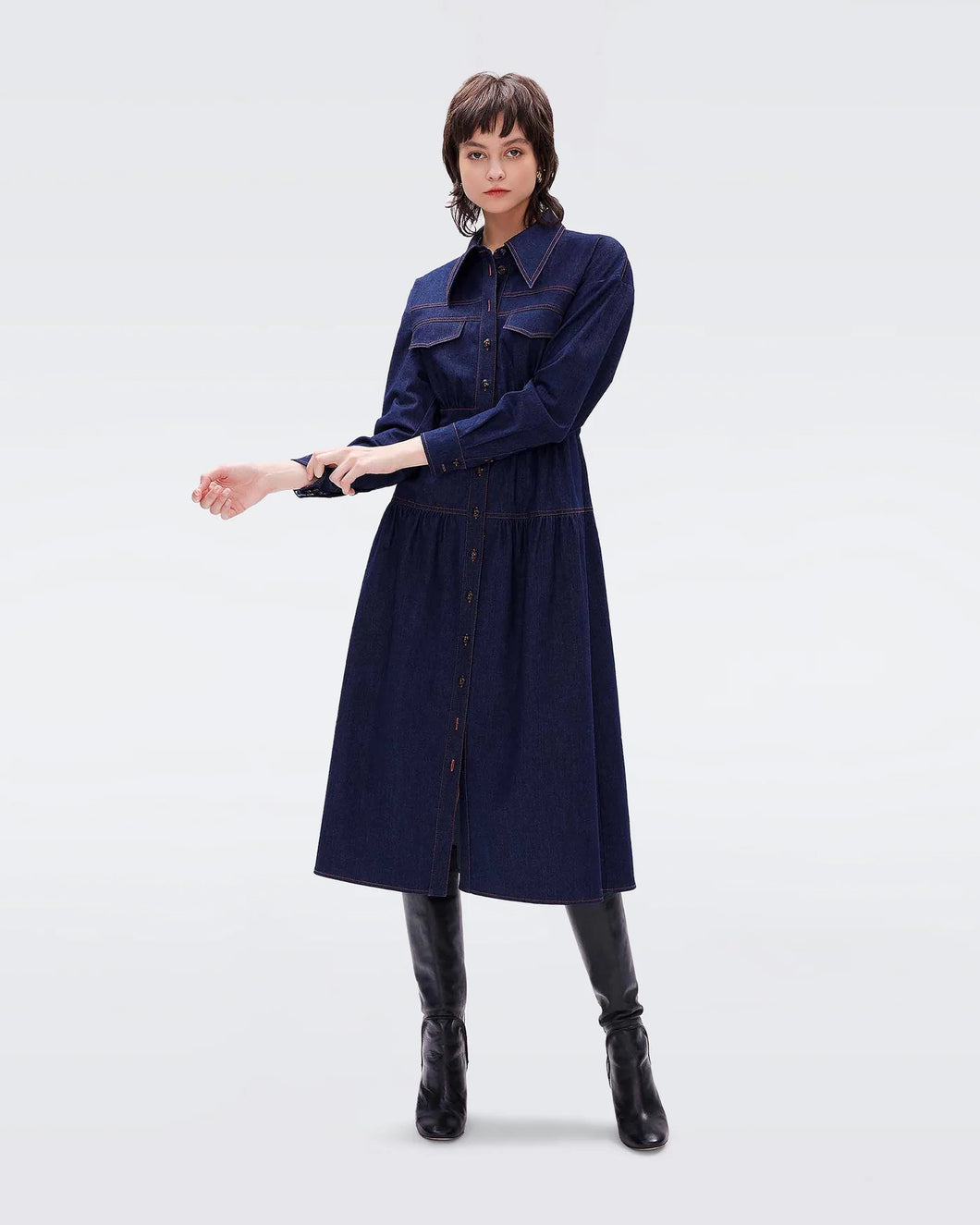 DVF - Furiosa Dress - Denim Blue