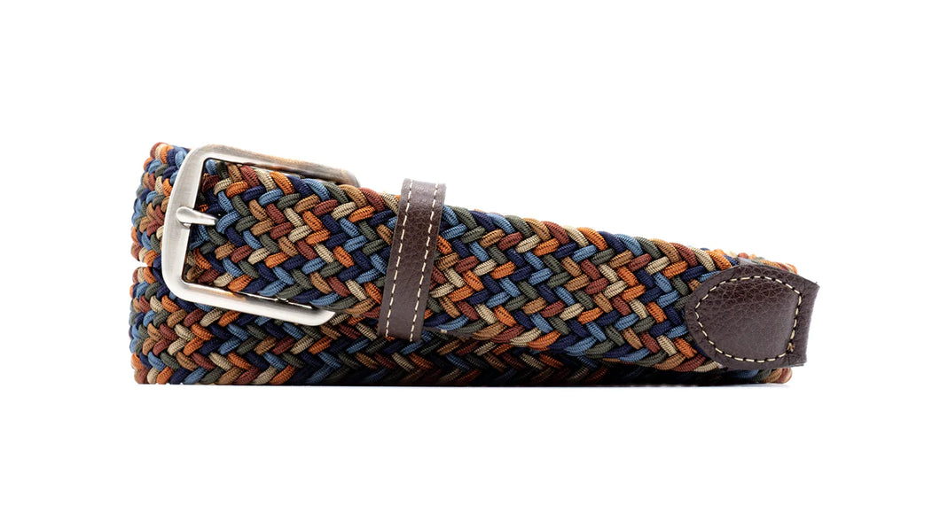 Martin Dingman - Newport Woven Italian Rayon Belt - Autumn Multicolor