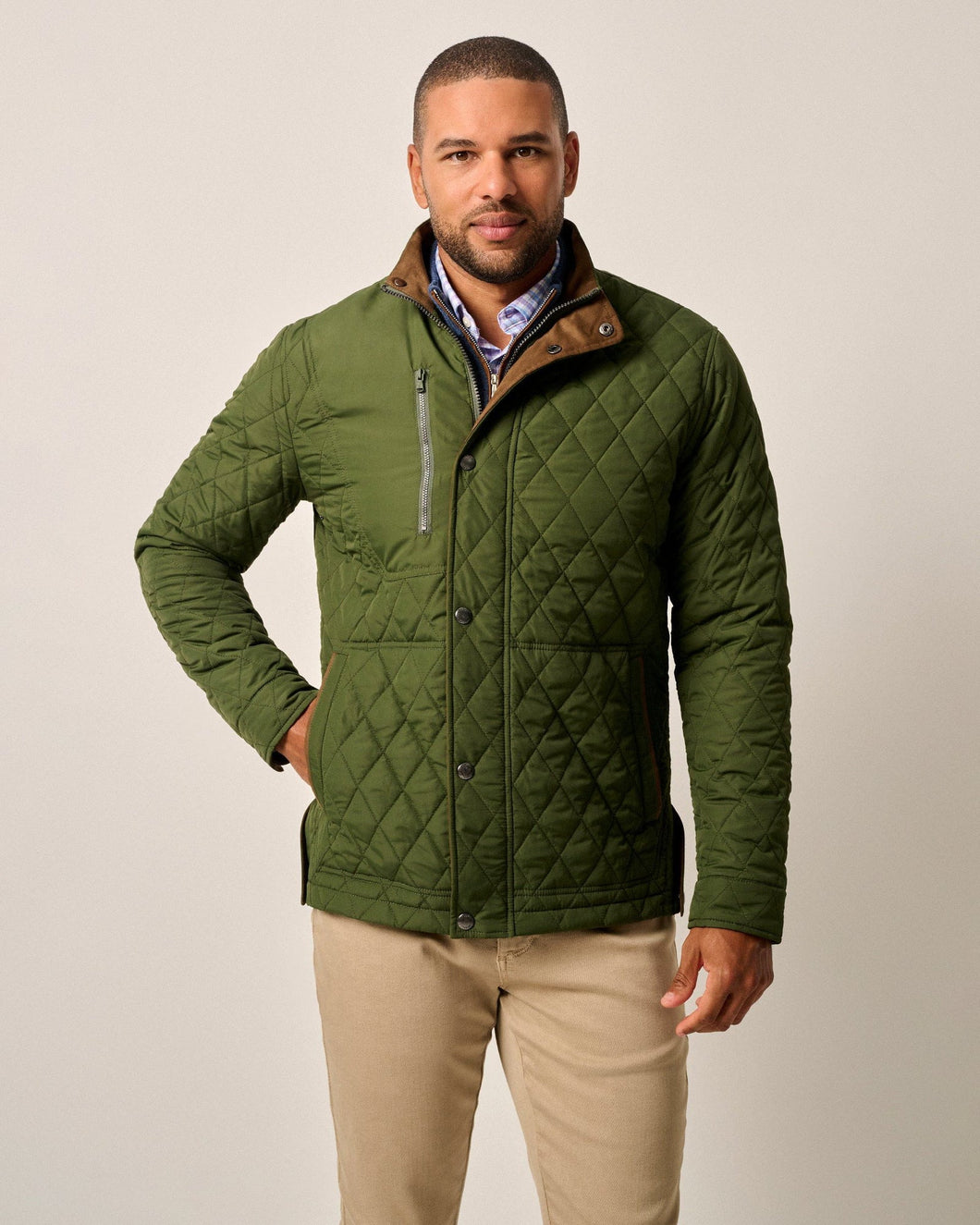 Johnnie O - Juno Quilted Snap Jacket-Mangrove