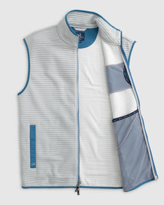 Johnnie O - Notch Quilted Knit Vest - Light Gray