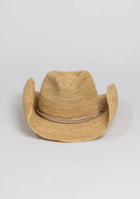 Load image into Gallery viewer, Hat Attack - Raffia Crochet Cowboy Hat - Natural
