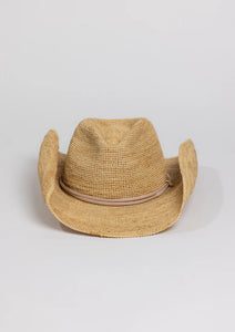 Hat Attack - Raffia Crochet Cowboy Hat - Natural