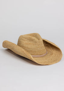 Hat Attack - Raffia Crochet Cowboy Hat - Natural