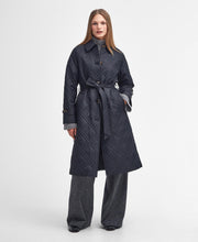 Load image into Gallery viewer, Barbour - Mariah Quilted Trench - Black/Muted Cabernet Tartan
