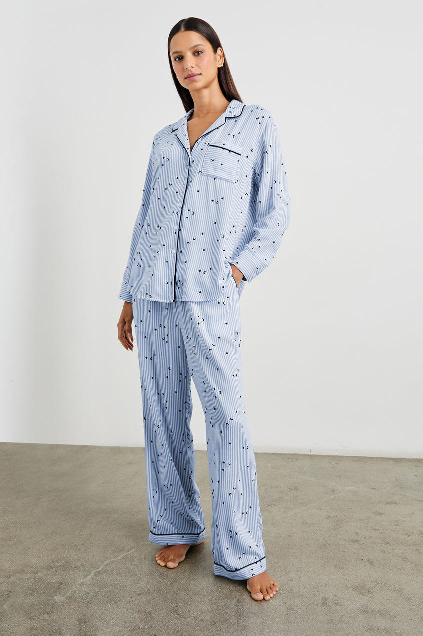 Rails - Luna Pajama Set - Flocked Cosmic Stripe