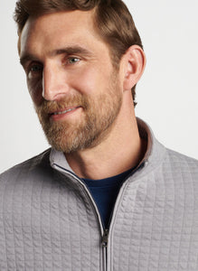 Peter Millar - Quad Quilted Quarter Zip - Gale Grey