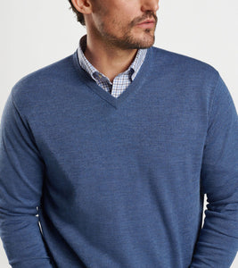 Peter Millar - Autumn Crest V-Neck - Ocean Blue