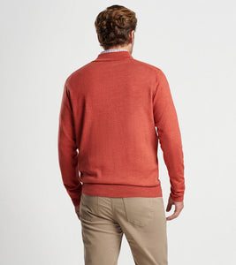 Peter Millar - Autumn Crest Suede Trim Quarter-Zip - Burnt Orange