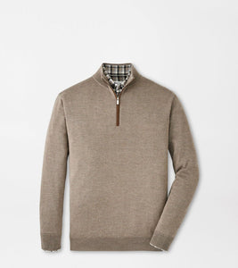 Peter Millar - Autumn Crest Suede Trim Quarter-Zip - Irish Cream