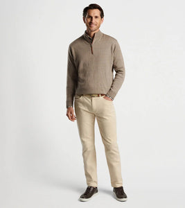 Peter Millar - Autumn Crest Suede Trim Quarter-Zip - Irish Cream