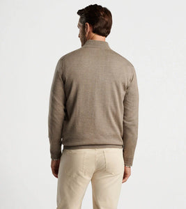 Peter Millar - Autumn Crest Suede Trim Quarter-Zip - Irish Cream