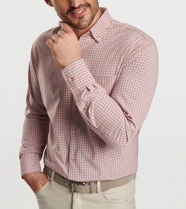 Peter Millar - Murray Performance Poplin Sport Shirt - Burnt Orange