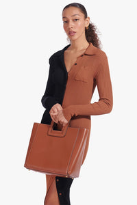 STAUD - Shirley Leather Tote Bag - Tan