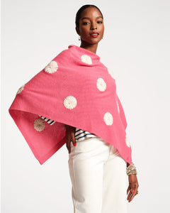 Frances Valentine - Le Petit Poncho w Embroidered Flowers - Pink/Oyster