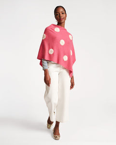 Frances Valentine - Le Petit Poncho w Embroidered Flowers - Pink/Oyster