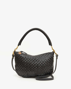 Clare V. - Petit Moyen Messenger - Woven Checker Black