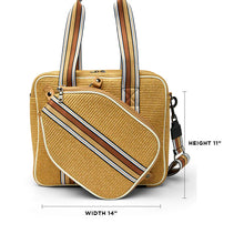 Load image into Gallery viewer, Think Royln - Sporty Spice Pickleball Bag - Dune Raffia
