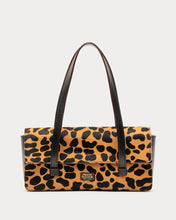 Load image into Gallery viewer, Frances Valentine - Small Slim Leopard Printed Haircalf Tote - Camel/Black
