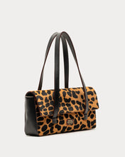 Load image into Gallery viewer, Frances Valentine - Small Slim Leopard Printed Haircalf Tote - Camel/Black
