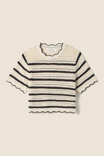 Load image into Gallery viewer, Trovata Birds of Paradis - Jules Sweater T Shirt - Antique White/Black Stripe
