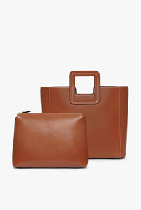 STAUD - Shirley Leather Tote Bag - Tan