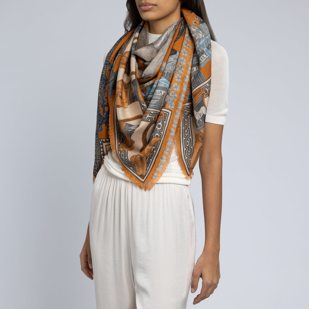 Sabina Savage - Wool/Silk Scarf - The Temple of Pegasus