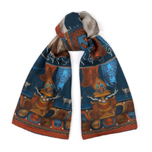 Load image into Gallery viewer, Sabina Savage - The Wind Horse Cashmere Lined Stole - Madder/Sky
