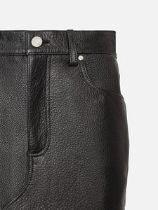 FRAME - Midaxi Leather Skirt - Black