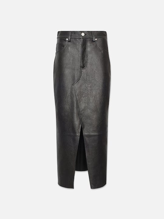 FRAME - Midaxi Leather Skirt - Black
