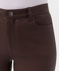 ATM - Leather Cropped Flare Pant - Chocolate