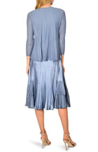 Load image into Gallery viewer, Komarov - Beaded V-neck Charmeuse Dress with Jacket - Persian Violet Blue Ombre
