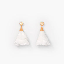 Load image into Gallery viewer, Brackish - Jane Petite Statement Earring - White Rooster Feathers
