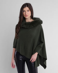 Alashan - 100% Cashmere Luxe Windchill Fox Trim Topper