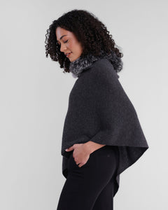 Alashan - 100% Cashmere Luxe Windchill Fox Trim Topper