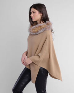 Alashan - 100% Cashmere Luxe Windchill Fox Trim Topper