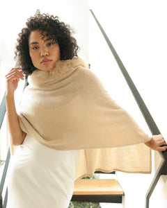 Alashan - 100% Cashmere Luxe Windchill Fox Trim Topper