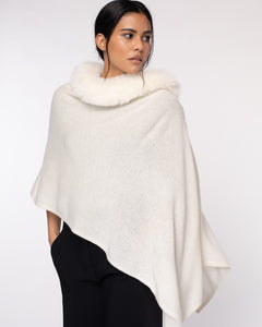 Alashan - 100% Cashmere Luxe Windchill Fox Trim Topper