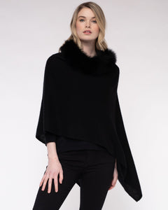 Alashan - 100% Cashmere Luxe Windchill Fox Trim Topper