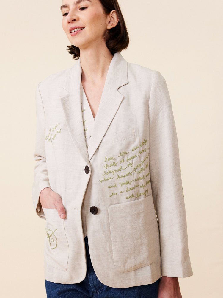 Lingua Franca - Waverly Linen Blazer - Natural