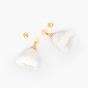 Brackish - Jane Petite Statement Earring - White Rooster Feathers