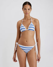 Load image into Gallery viewer, Solid &amp; Striped - The Iris Ribbed Bikini Top - Marina Blue Stripe
