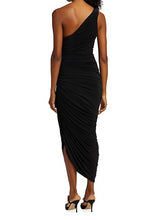 Load image into Gallery viewer, Halston - Reia One Shoulder Ruched Dress - Black
