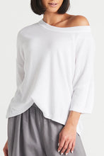 Load image into Gallery viewer, Planet - Pima Cotton Knit Tee Boatneck Sweater - White
