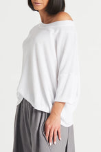 Load image into Gallery viewer, Planet - Pima Cotton Knit Tee Boatneck Sweater - White
