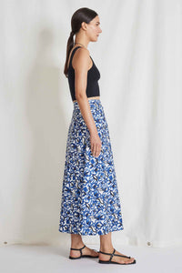 Apiece Apart - Hisa Skirt - Brushed Floral Indigo