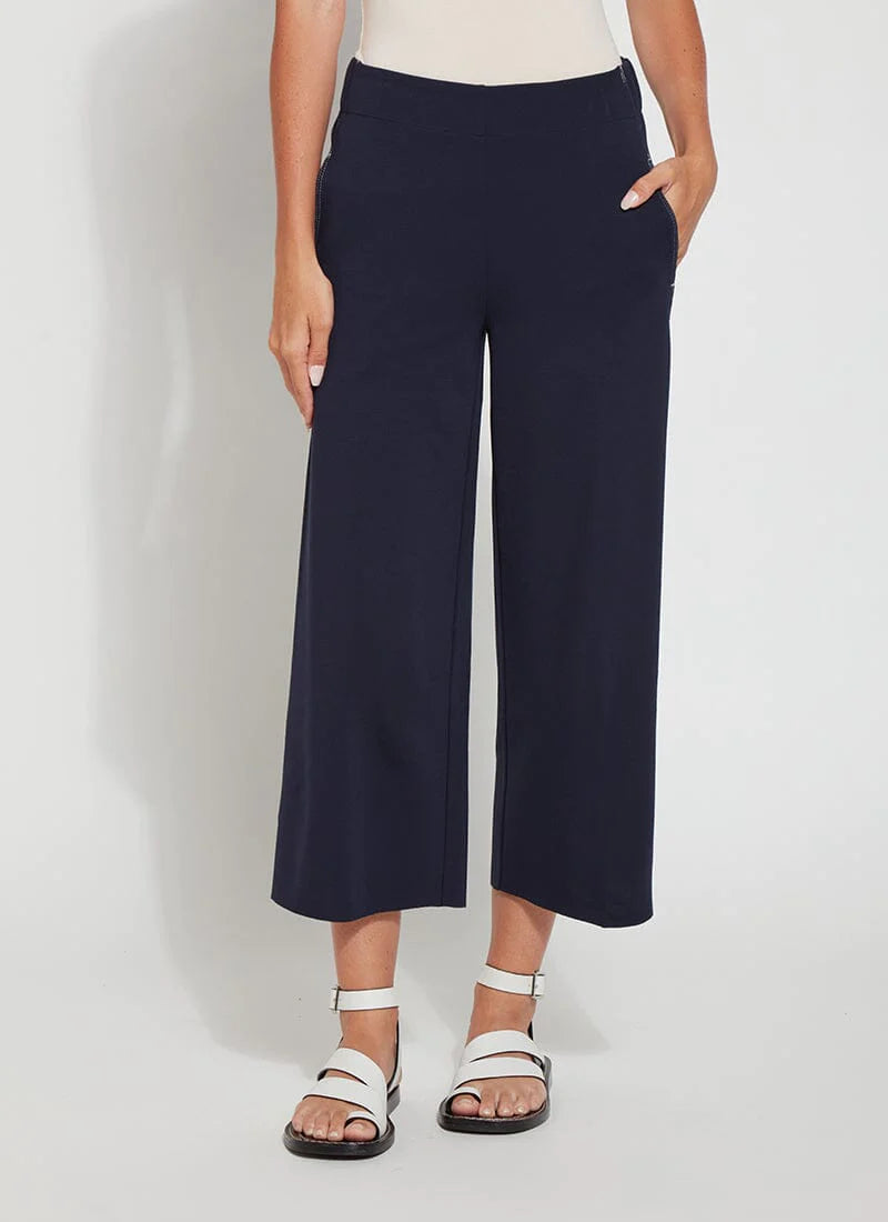 Lysse - Leila Cropped Relaxed Wide Leg Pant - True Navy 12-3138-M2