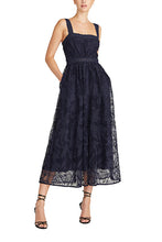 Load image into Gallery viewer, Monique Lhillier - Embroidered Lace Midi Dress - Royal Blue
